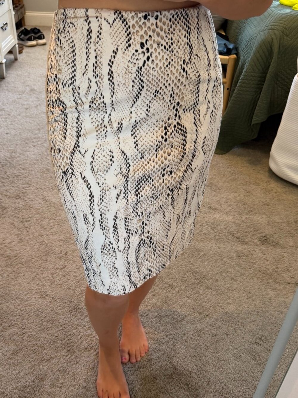Snakeskin Print Pencil Skirt